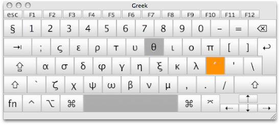 ascii control characters for mac keyboard